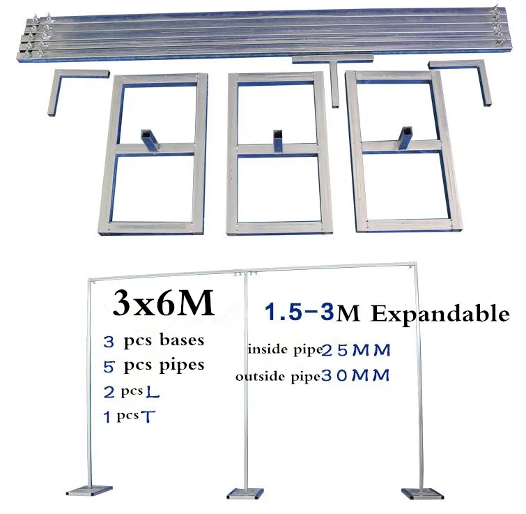 Drop Shipping Many Sizes Stainless Steel Pipe Wedding Expandable Rods Backdrop Stand Frames birthday party decorations | Дом и сад