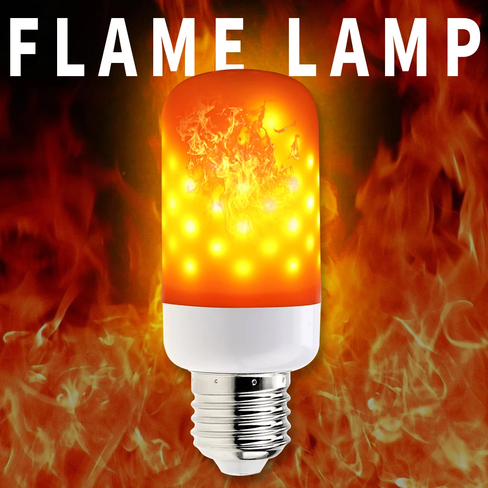 Год Led 220V E27 пламенная лампа E14 Led эффект пламени Светильник лампы имитация реального огонь 3W 5W E26 рождественские светодиодные украшения дома