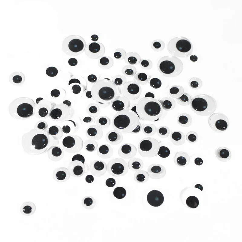 Mixed-100Pcs 5-40mm Size Movable Eyes Plastic Wiggle Googly Eyes Scrapbooking Used for Toy Doll Accessories DIY Kids Craft - Цвет: Mixed-100Pcs