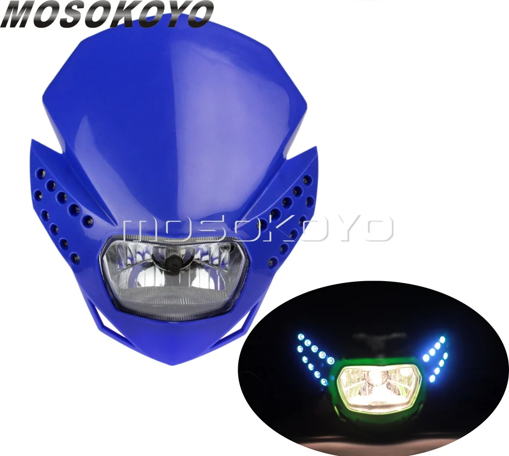 Мотокросса внедорожных фар w/ LED Сигнал поворота подходит для Yamaha Honda WR 450 250 YZ TTR XT660