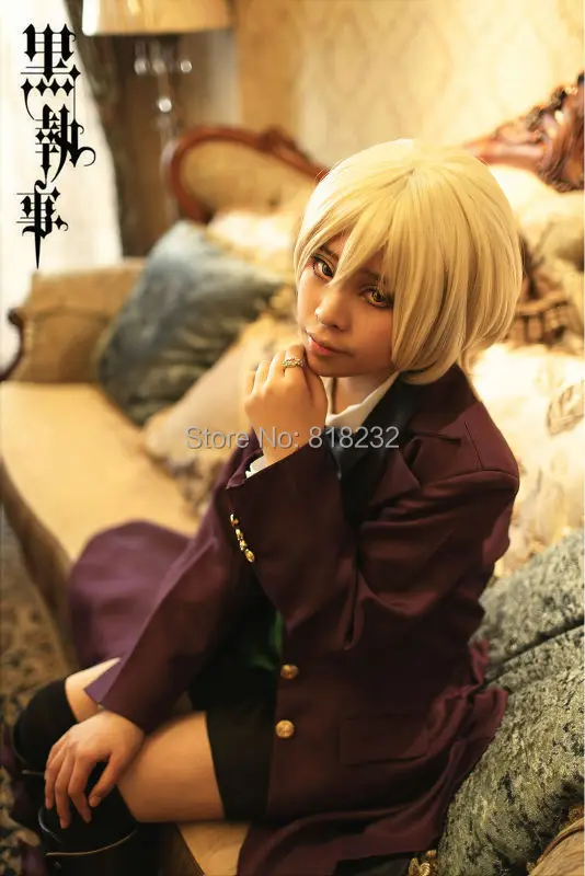Костюм черный Батлер 2 Kuroshitsuji Alois Trancy пиджак рубашка шорты наряд для
