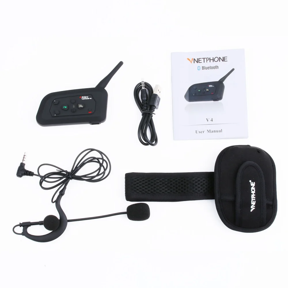 2019 New Bluetooth Walkie Talkie V4C Motorcycle Communication Headphone Full Duplex Outdoor Talking Support Four Riders | Мобильные