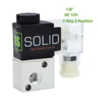 Однотонный 3-ходовой 2-позиционный Пневматический электромагнитный клапан 18 дюйма, постоянный ток, 12 В, алюминиевый сплав