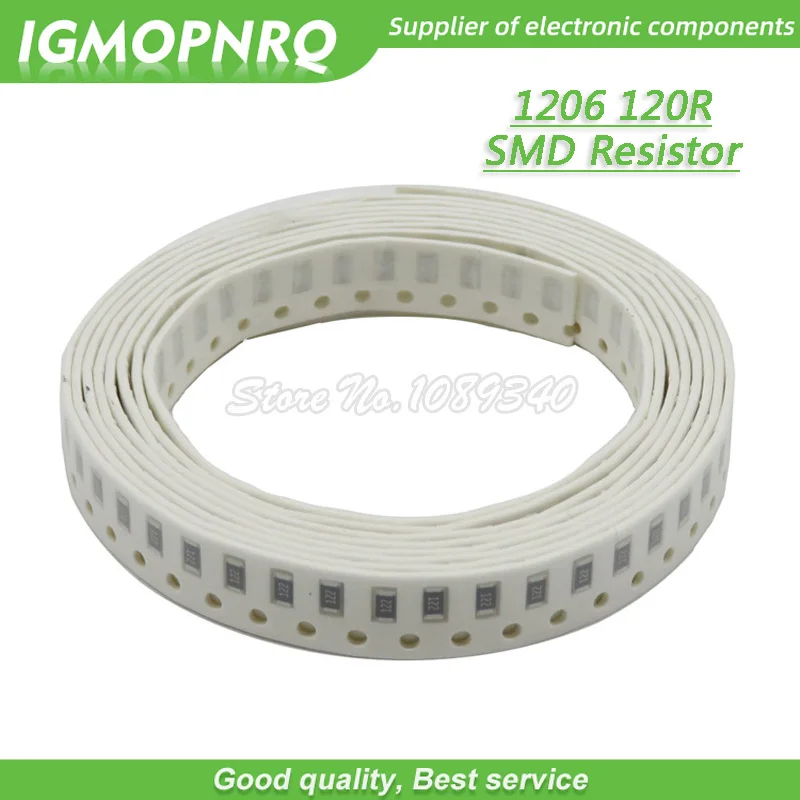 

100PCS 1206 SMD Resistor 1% resistance 120 ohm chip resistor 0.25W 1/4W 120R 121 IGMOPNRQ