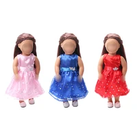 18 inch girls doll dress princess evening gown american new born clothes baby toys fit 43 cm baby accessories c73