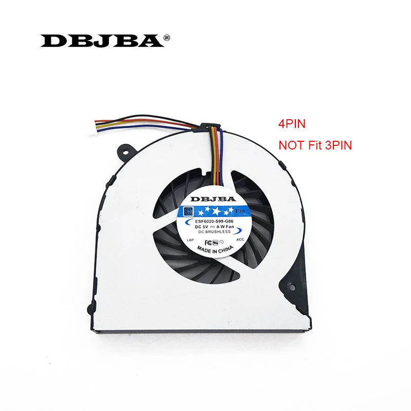 Охлаждающий вентилятор для ноутбука Toshiba C850 T05B T03B L850 L850D C855 C855D KSB0505HB-BK48 4pin V000270070 6033B0028701