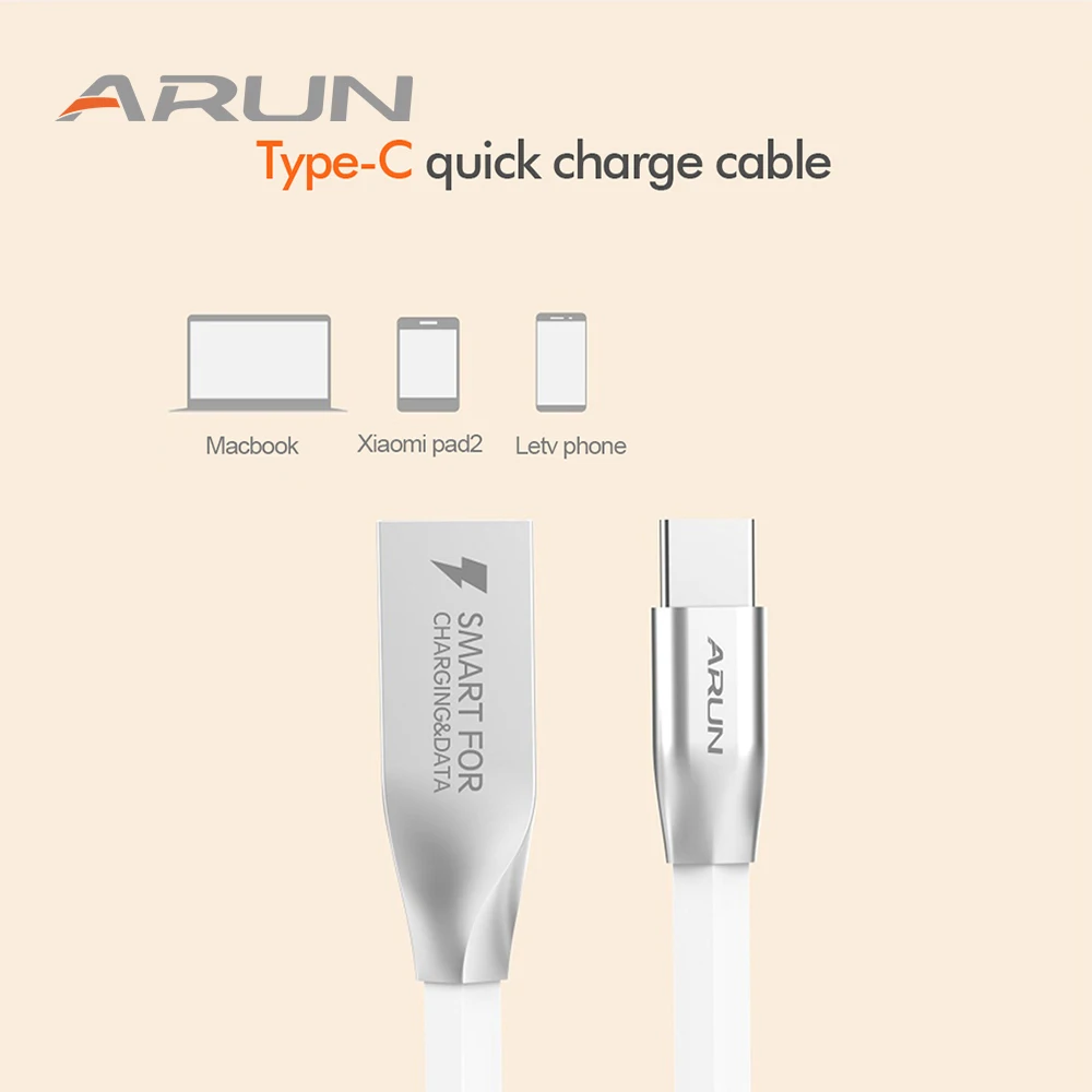 ARUN портативный кабель type C R4 для Xiaomi Mi6 Mi5 MiA1 зарядный мобильного телефона быстрая