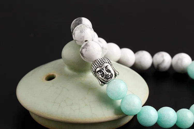 Браслет Будды 2 цвета эластичная цепь браслет из лавового камня браслеты для