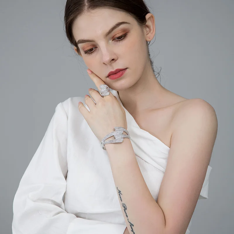 MECHOSEN серебряный цвет набор ювелирных изделий для вечеринок полный горный