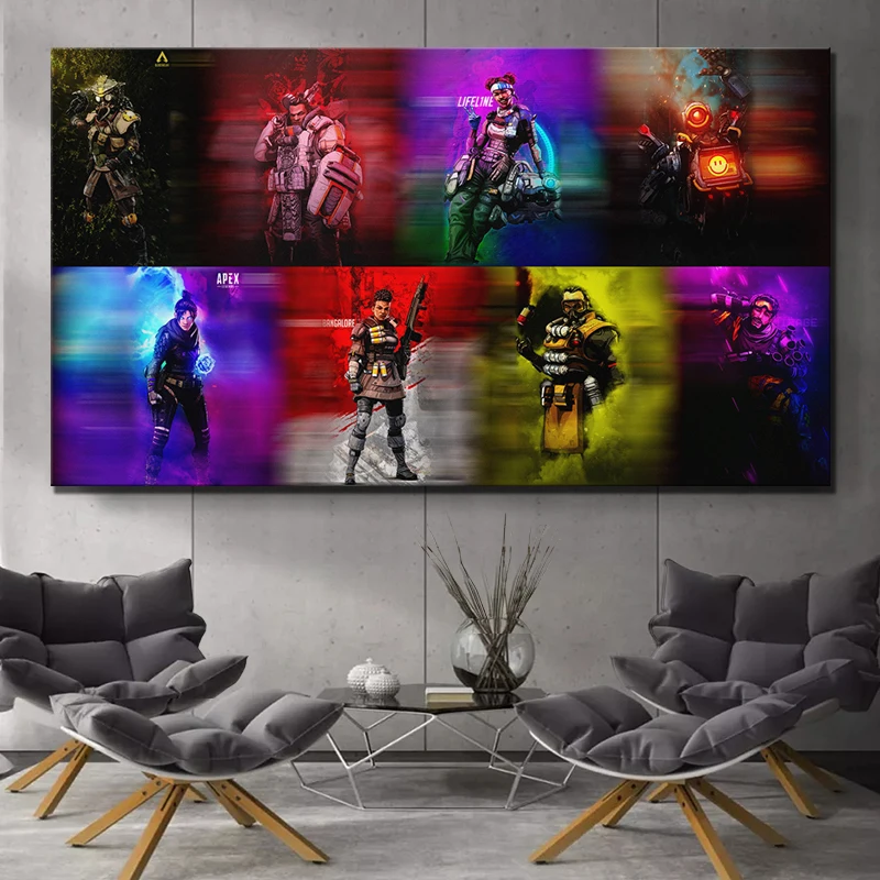 Принты для домашнего декора картины 1 комплект Apex легенды персонажей игры Wall Art