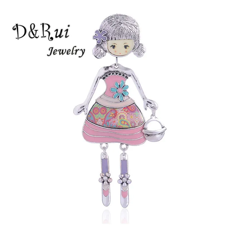 Женская Брошь в виде куклы D & Rui розовая эмалированная брошь классическом стиле
