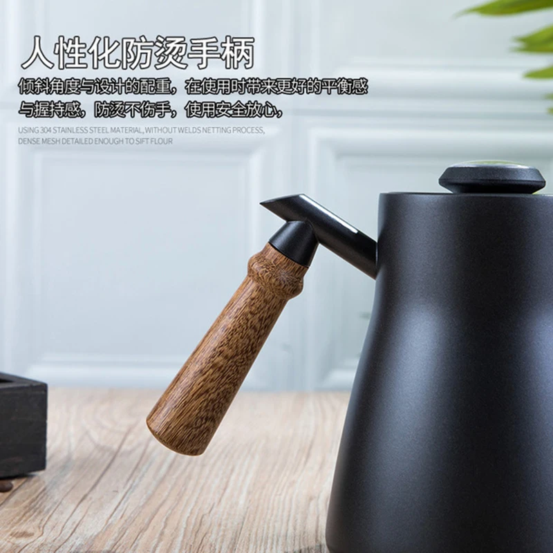 Длинный узкий носик кофейник чайник с тефлоновым гусиным краем ручной капельный