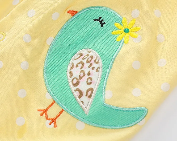 Детский хлопковый комбинезон с коротким рукавом и мультяшным принтом|infant jumpsuit|baby