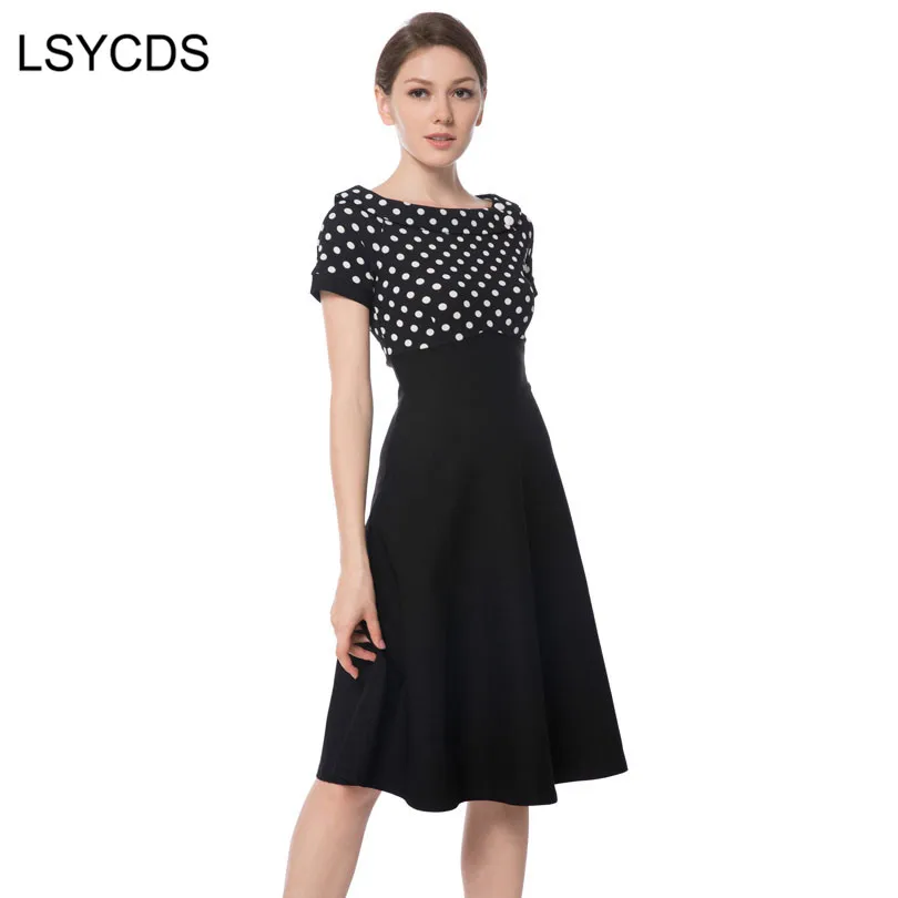 Женское винтажное платье в стиле пэчворк с вырезом лодочкой|60s vintage dress|summer dresswomen