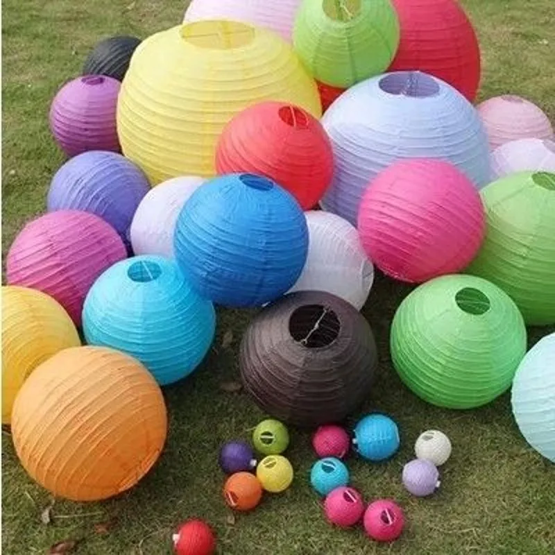 

15cm 20cm 25cm 30cm 40cm Round Chinese Paper Lantern Birthday Wedding Party Decor Gift Craft DIY Supplies