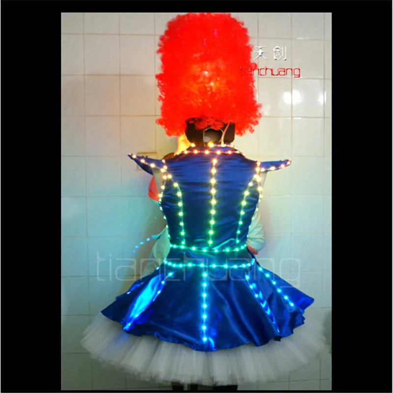 TC 64 полноцветные СВЕТОДИОДНЫЕ костюмы яркий свет RGB женская юбка dj Бар одежда для