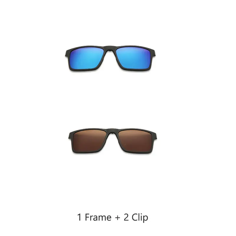 1 Frame 2 sun cover Винтажные поляризационные мужские Солнцезащитные очки женские 5 в 1 Набор очков TR90 оптические оправы по рецепту очки Корректирующие UV40 - Цвет линз: 1 Frame 2 sun cover