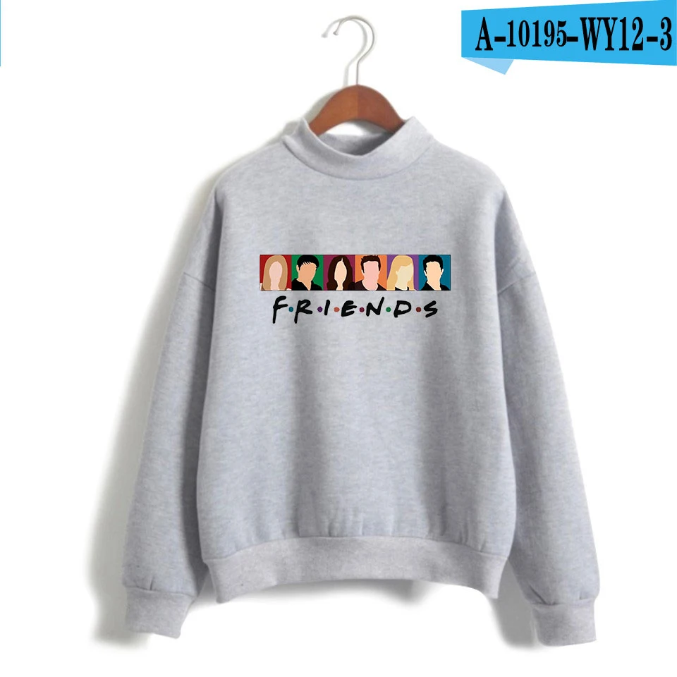 gray LUCKYFRIDAYF друзья How You DOIN унисекс водолазки монолитный модный утепленный свитер женская модная повседневная одежда - Цвет: gray