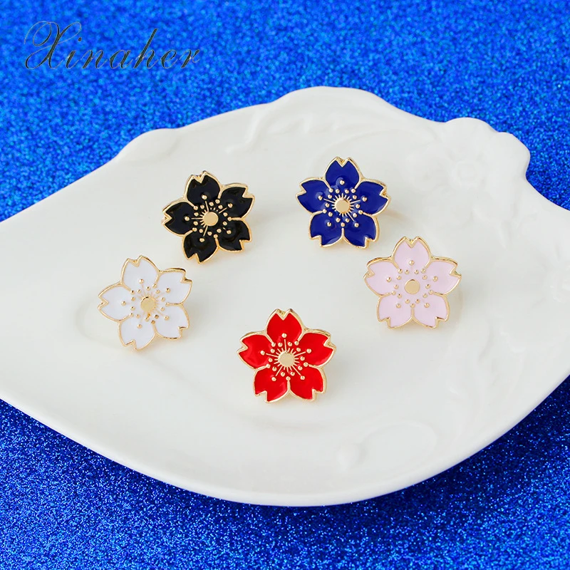 Xinaher 5 шт./компл. японская Сакура Значки Броши Blossom металлический значок pin Костюмы