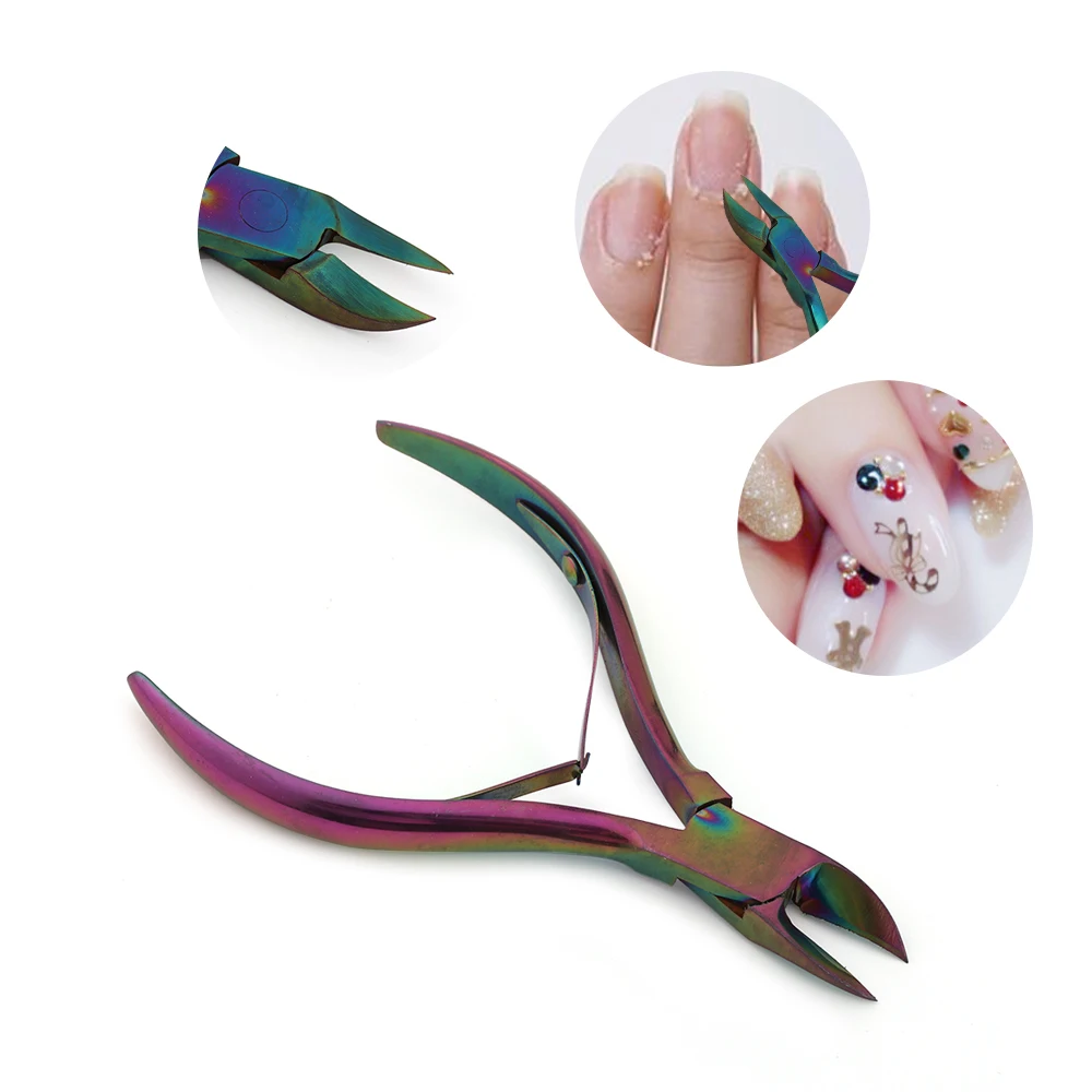 1Pc Fashion Nail Cuticle Nipper Rainbow Clipper Scissor Dead Skin Remover Pedicure Manicure Art Tool Beauty AA1215 | Красота и