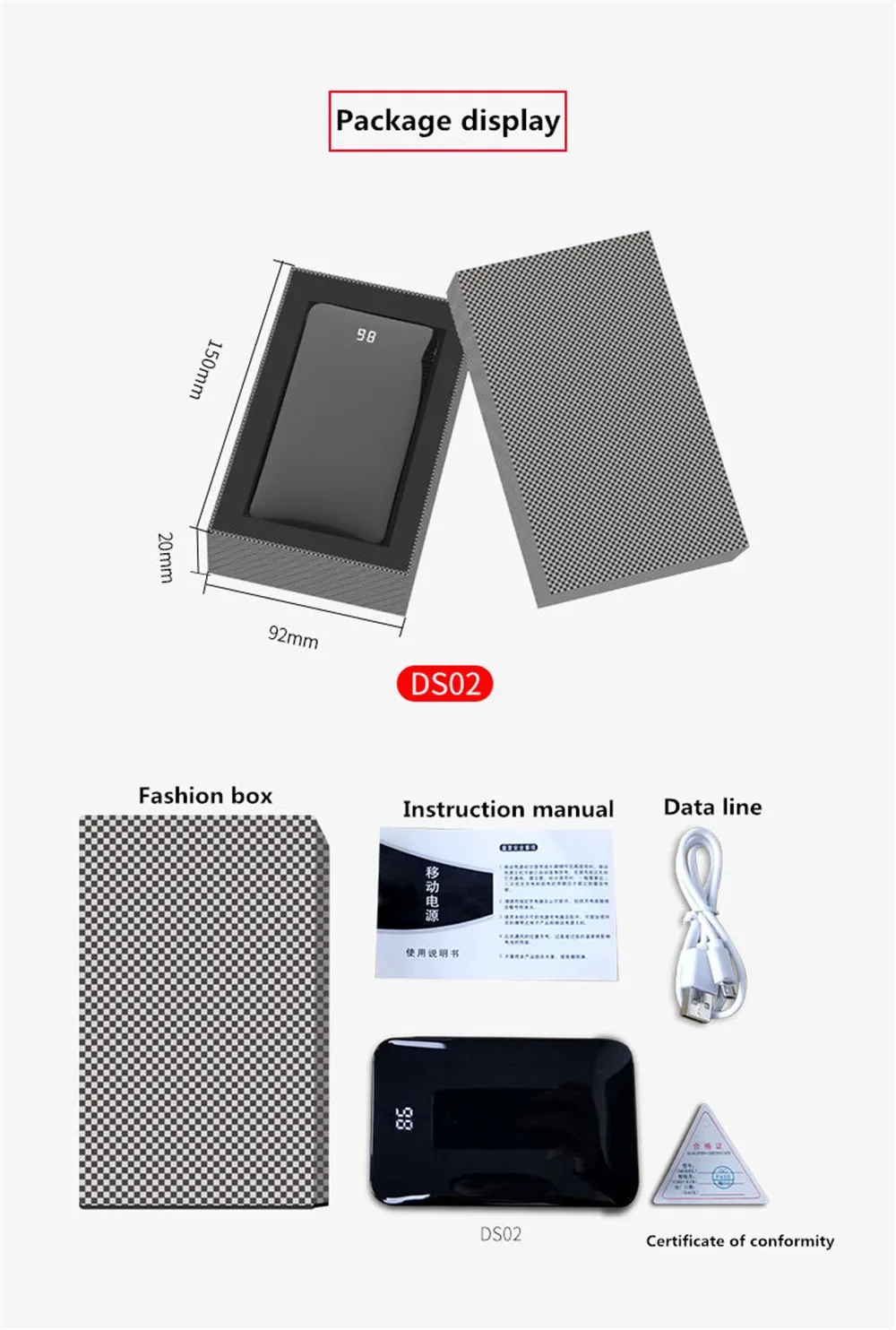Realy 8000 мАч портативное мобильное зарядное устройство power Bank lcd для Xiaomi/iphone/samsung/huawei Быстрая зарядка внешний мини-аккумулятор резервного копирования