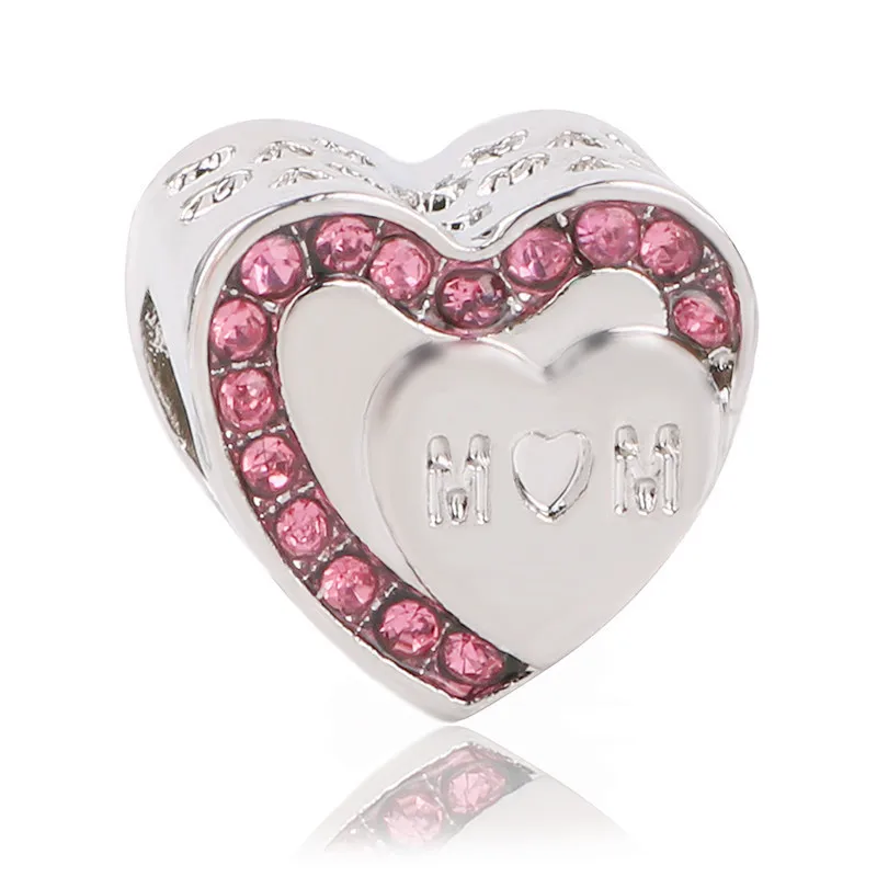 Подходит для оригинальных браслетов Pandora и браслетов DIY Ювелирные изделия Новое поступление Любовь Сердце цветок навсегда мультфильм хрустальные бусины