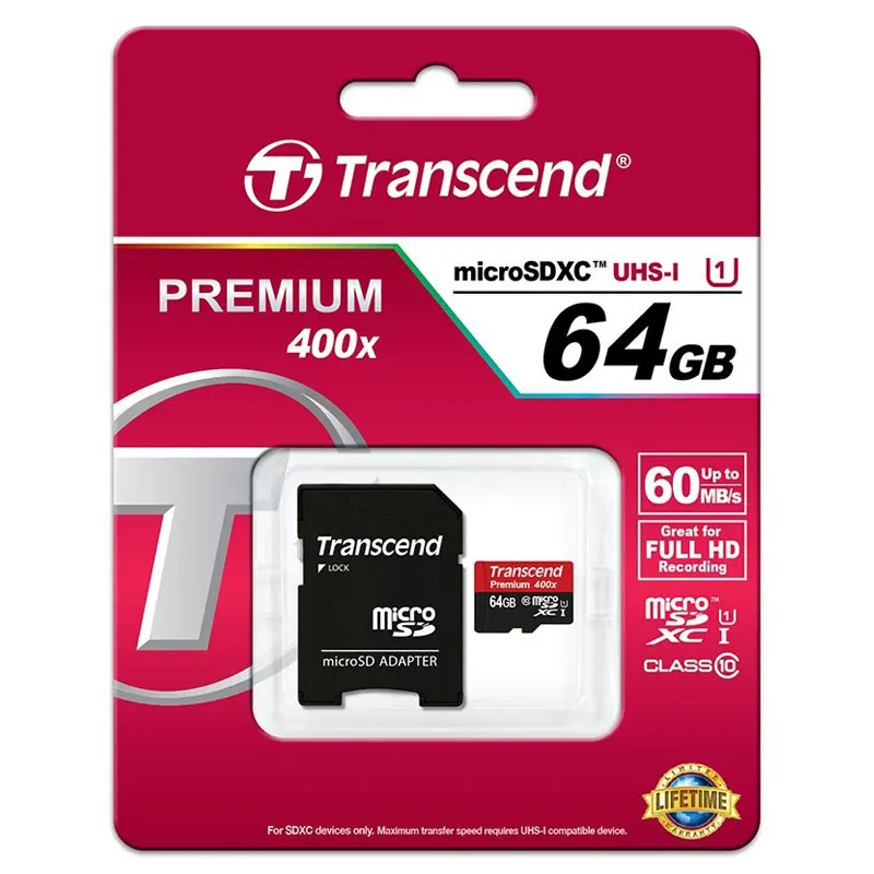 Transcend карты памяти Micro SD Card 64 ГБ 32 ГБ 16 ГБ картао де memoria высокое Скорость 60 МБ/с. UHS-I 400X MicroSD SDXC SDHC карты