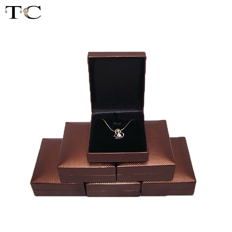 6 шт./лот модная шкатулка для ювелирных изделий коричневая бархатная пластиковая