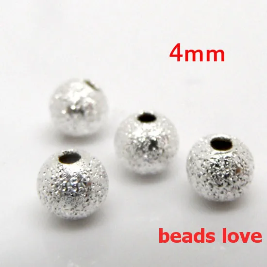 (100 шт./лот) 4 10 мм фурнитура для ювелирных изделий посеребренные бусины