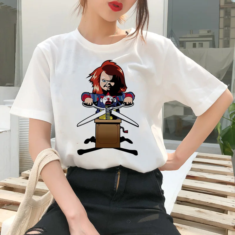 2493 Chucky футболка ужас высокий крутой Женский Топ качество новая уличная Футболка Мода ulzzang женские рубашки femme новая футболка - Цвет: 2493