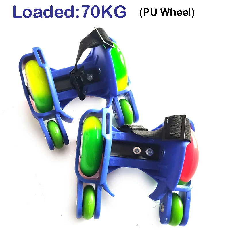 70kg PU blue Мигающая обувь для катания на роликах; маленький вихревой шкив; флэш-колесо; роликовые коньки; спортивные роликовые коньки; обувь для детей и взрослых - Цвет: 70kg PU blue