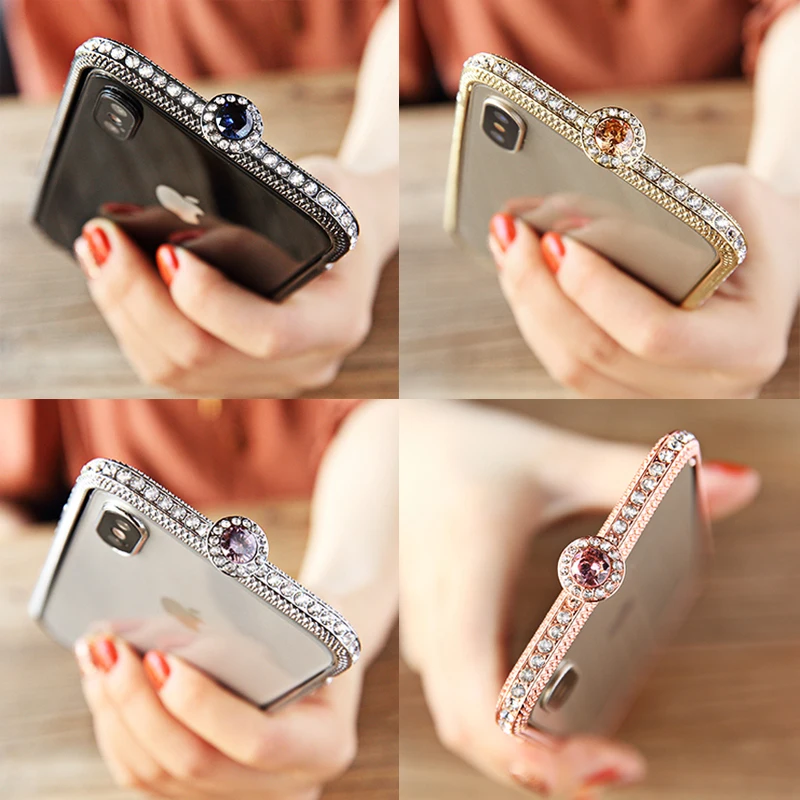 Металлический чехол со стразами для iPhone XS Max XR X 6 6S 7 8 Plus