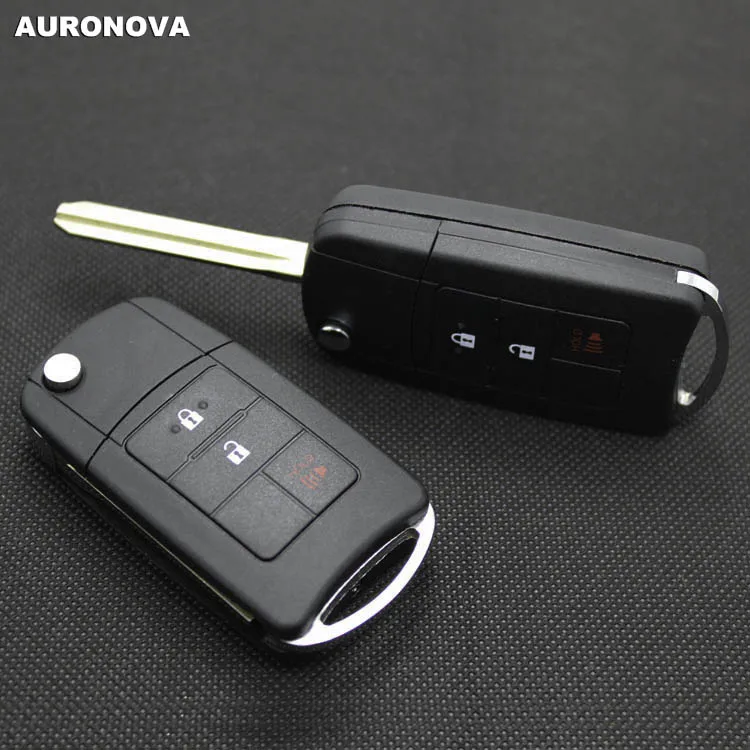 

AURONOVA New Upgrade Flip Folding Key Shell for Toyota Camry Reiz Corolla 2+1 Buttons Modified Remote Car Key Case