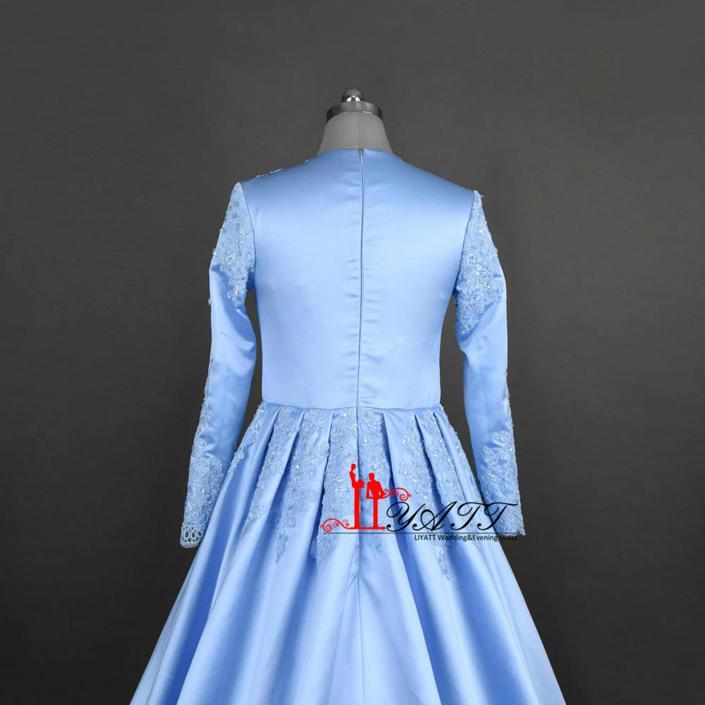Настоящая фотография 2017 на заказ небесно-голубое кружевное платье с блестками и