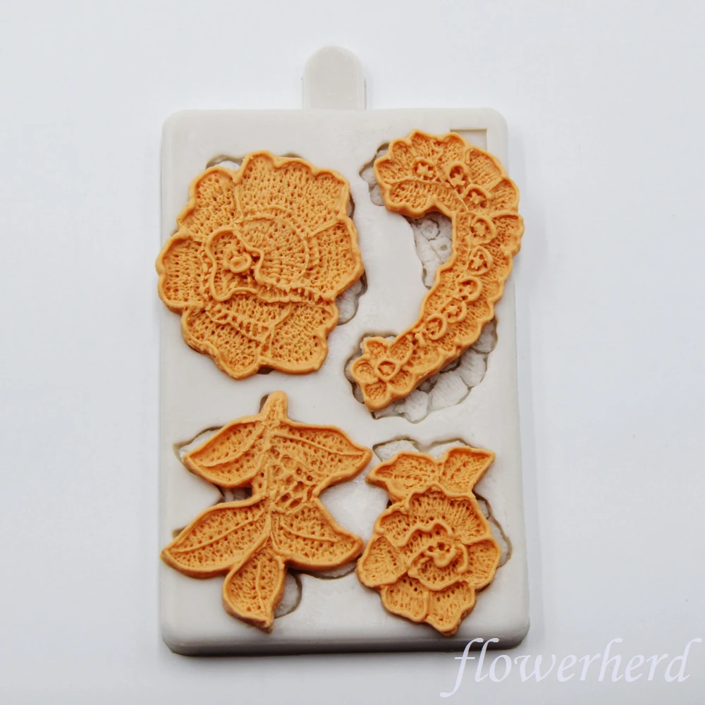14x9cm кружевное платье с цветочным рисунком узор силиконовая форма для украшения