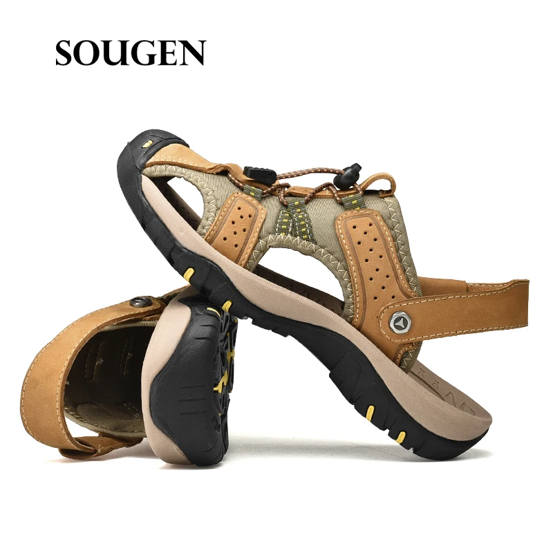 Size39-47 мужские сандалии кожаные для мужчин удобная обувь Летняя мужская взрослых