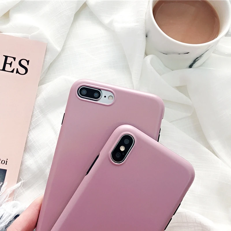 WMZSUCC Wholesale Matte Pink English Soft Phone Fitted Case Back Cover for iPhone X 8 8Plus 7 6 6s Plus |