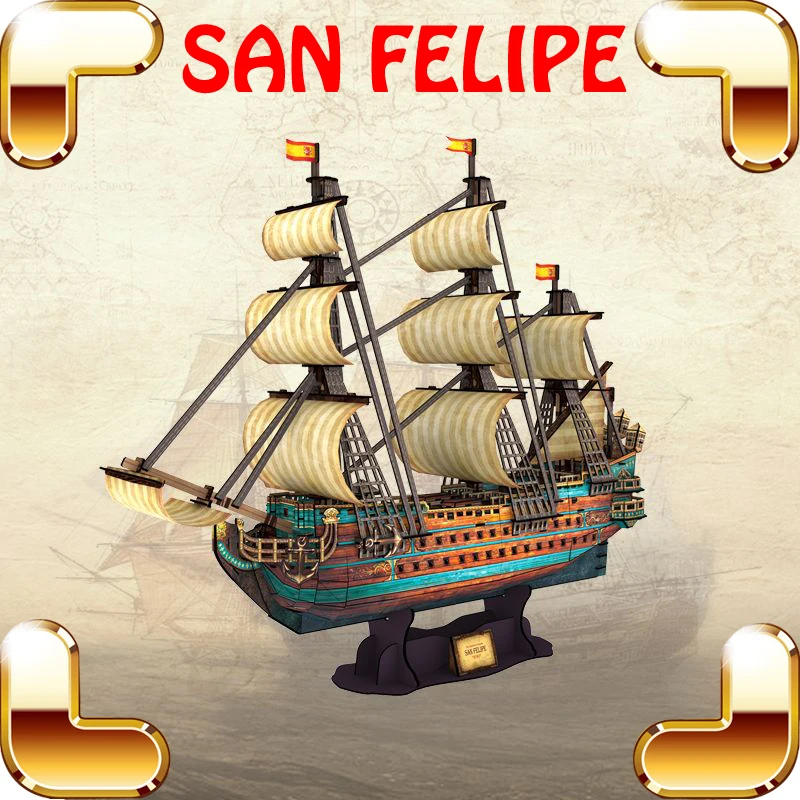 Новая крутая Подарочная 3D головоломка SAN FELIPE модель корабля высокого твердого