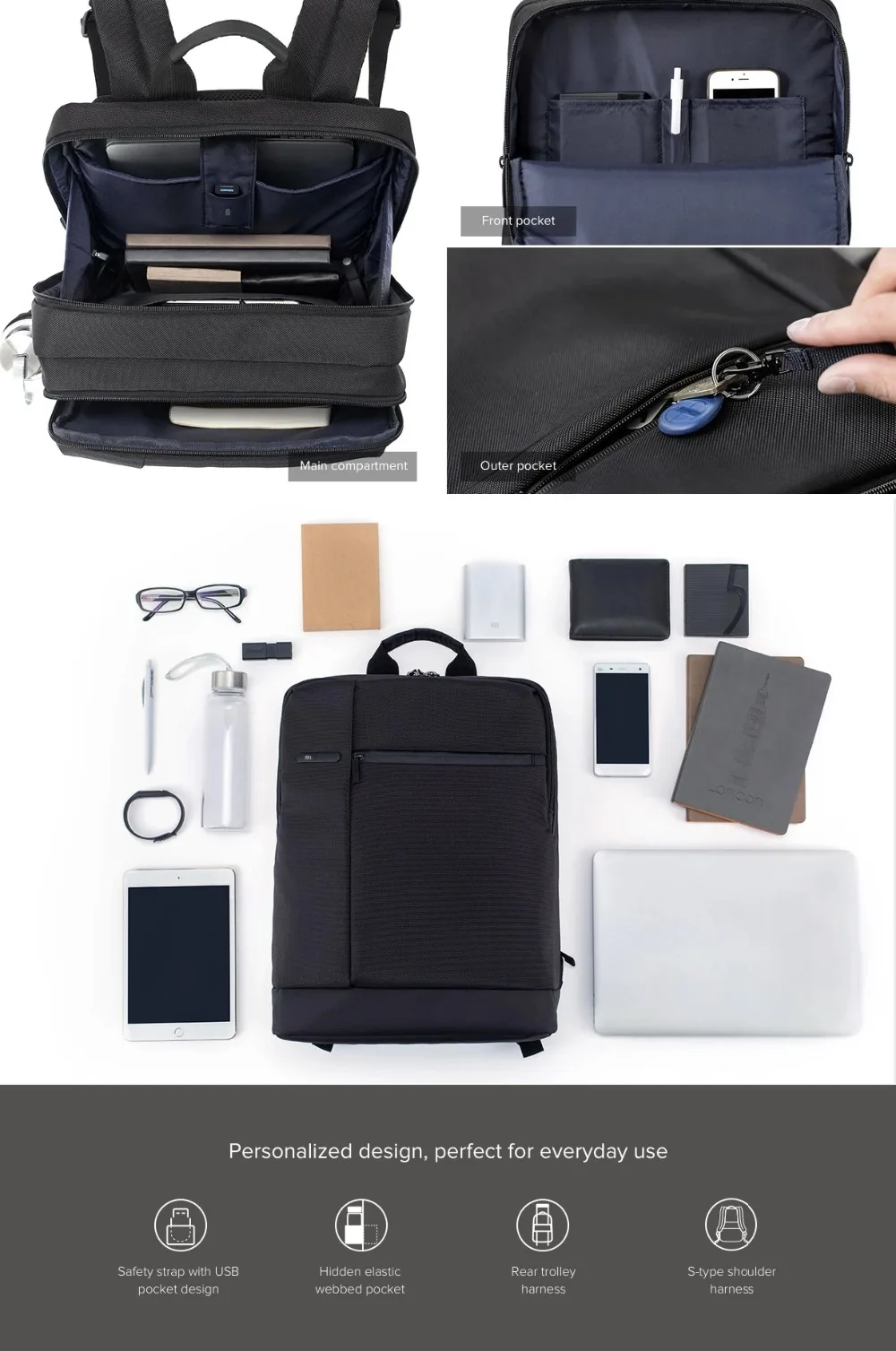 Xiaomi классический Бизнес Рюкзаки Большой Ёмкость 17L школьников игры сумки Для мужчин Для женщин сумка подходит для 15 дюймового ноутбука