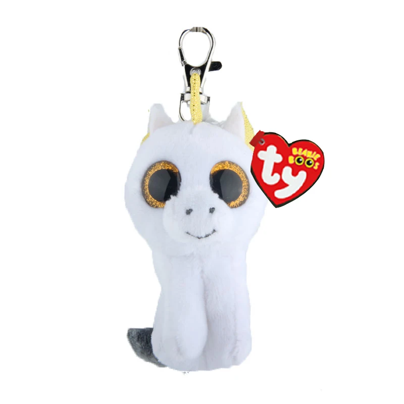 White Unicorn Ty Beanie Младенцы плюшевый брелок в виде собаки Единорог Пингвин Леопард Сова Обезьяна клип игрушки 10 см Paw Patrol серии Скай скалистый щебень погоня - Цвет: White Unicorn