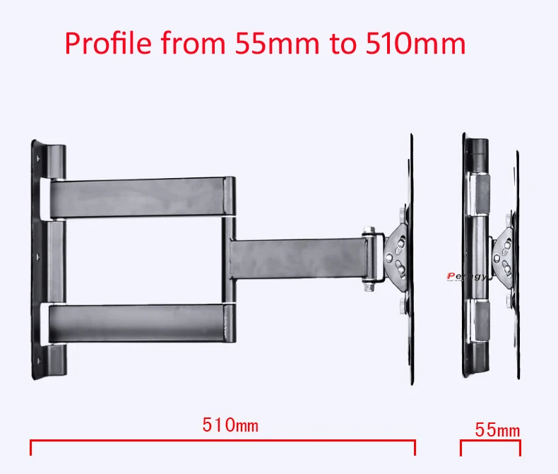 Выдвижной кронштейн для телевизора вращающийся на 3 руки вес 35 кг диагональ 23-55