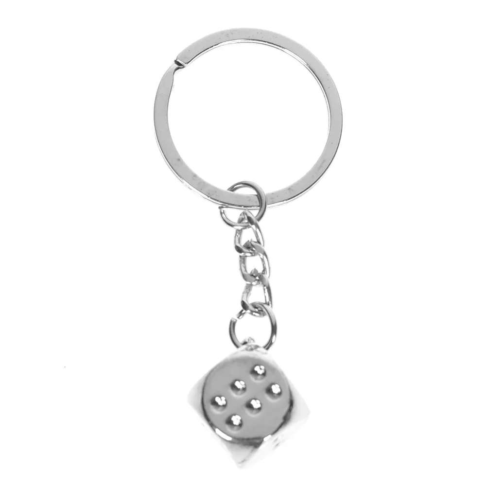 

Novelty Trinket Creative Casual Dice Keychains Alloy Keyring Keyfobs Charm Bag Jewelry Novelty Metal car Key Holder Gift