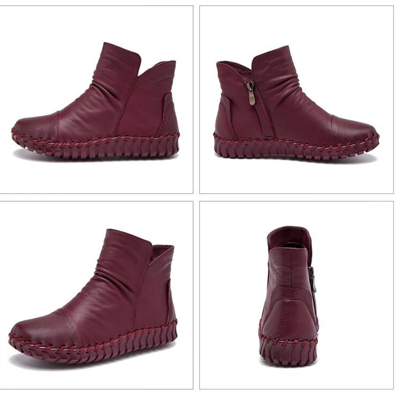 2017 Винтаж Стиль Мужская обувь ручной работы из натуральной кожи женские ботинки