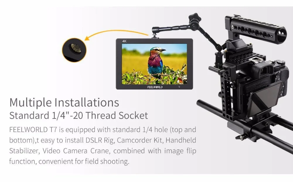 Preise Feelworld T7 4K Eingang/Ausgang LCD Auf-Kamera Monitor, Für Canon Nikon Sony DSLR Kamera Video 7