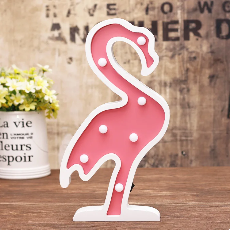 Европейский деревянный Фламинго ночник предметы интерьера миниатюрная фигурка