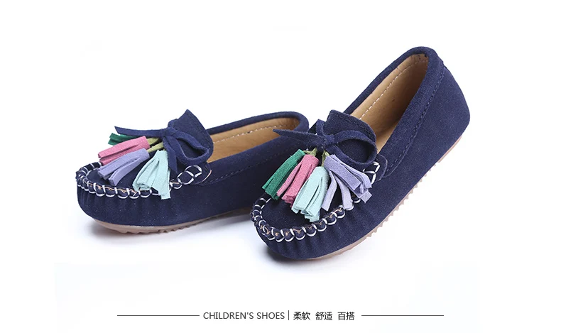 Обувь для девочек сезон весна Новинка 2017 года детская обувь в горошек кожаная