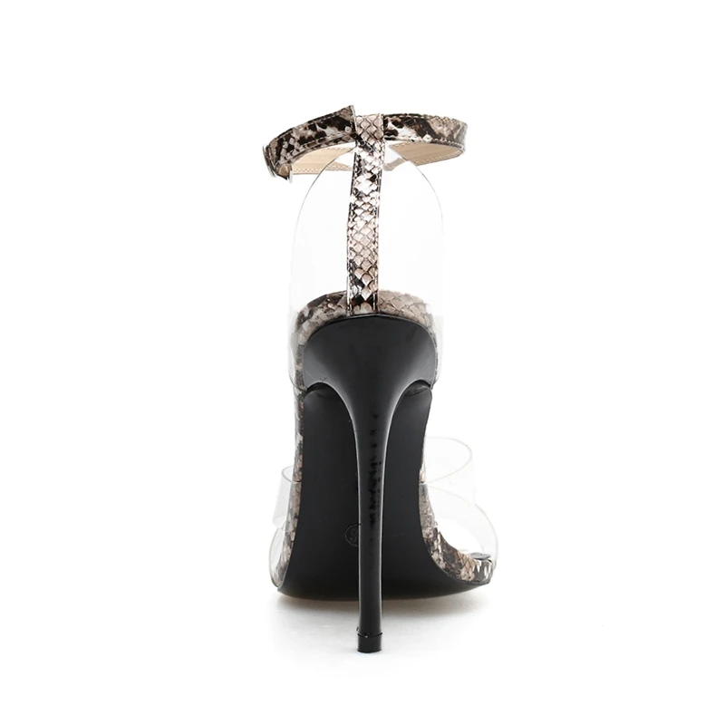 Shoe2019 Модные женские босоножки из ПВХ с открытым носком на высоком каблуке