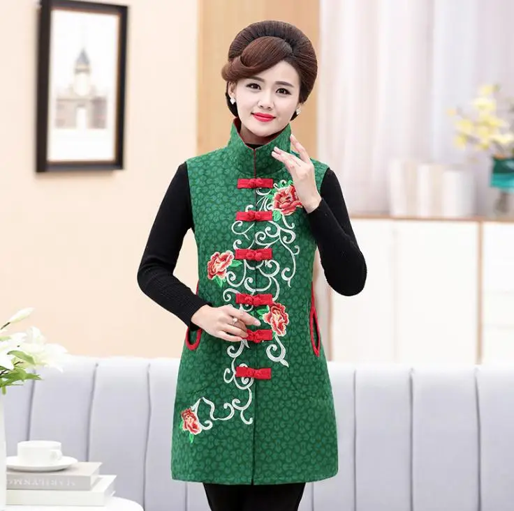 Женский Стильный Длинный жилет с вышивкой в китайском стиле|long vest coat|vest coatlong |