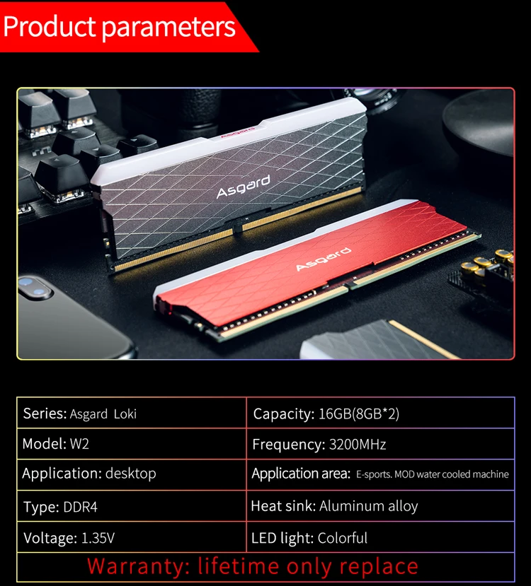 Asagrd Loki w2 seires RGB 8GBx2 3200 МГц DDR4 DIMM memoria ram ddr4 настольная Память ОЗУ для компьютера двухканальный