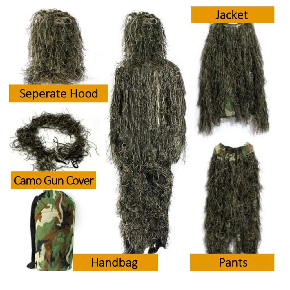 Детский Камуфляжный костюм для охоты и Ghillie, одежда для скрытой охоты, костюм снайпера, армейская камуфляжная униформа, костюм Специального солдата